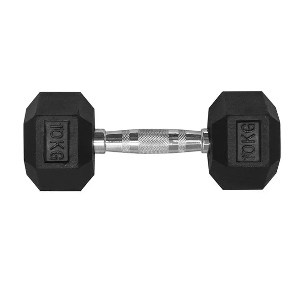 10KG HEX DUMBBELL - RUBBER COATED